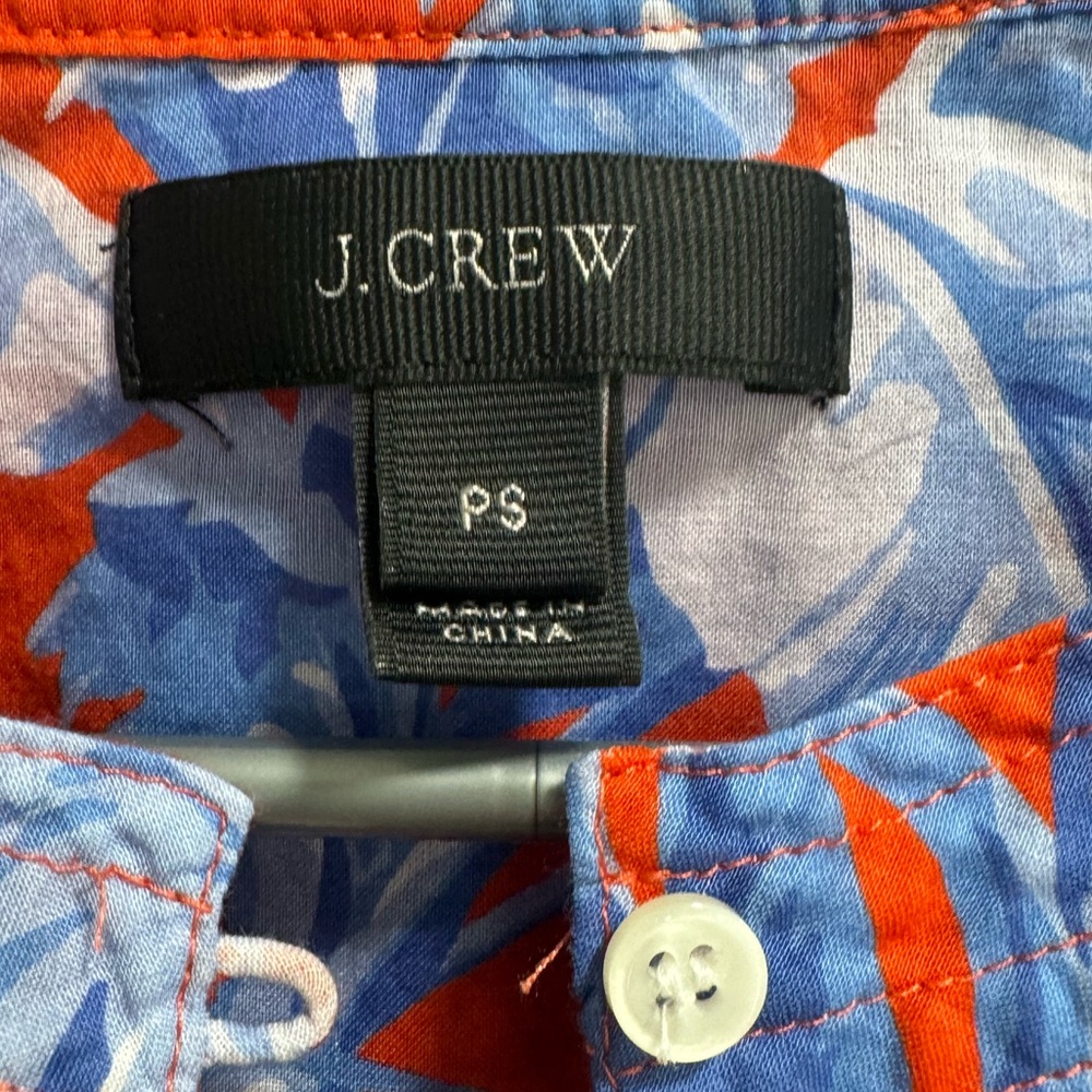 J. Crew Ruffle Ratti Rio Top, size PS, Red, Blue, White - Picture 5 of 5